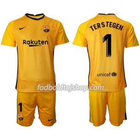 FC Barcelona Målmands Fodboldsæt TER Stegen 1 Børn 2020-21 M002 S/S (+ Korte bukser)